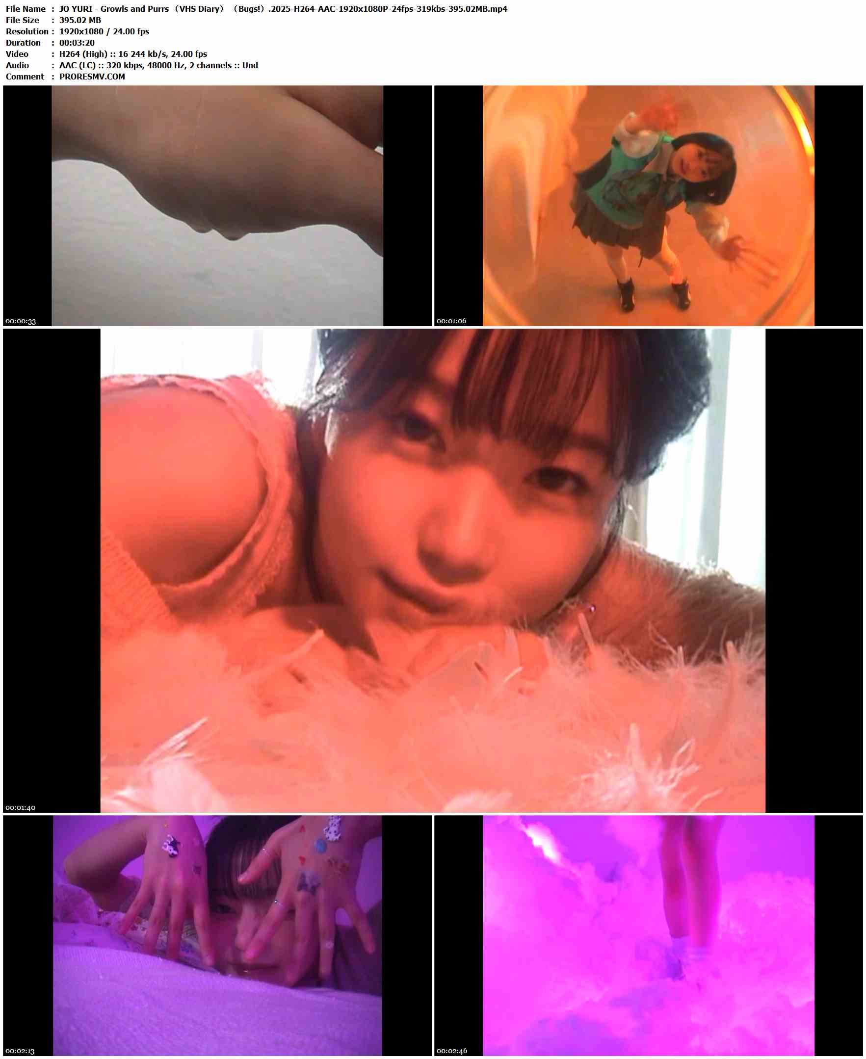 JO YURI - Growls and Purrs （VHS Diary） （Bugs!）.2025-H264-AAC-1920x1080P-24fps-319kbs-395.02MB官方MV_高清MV